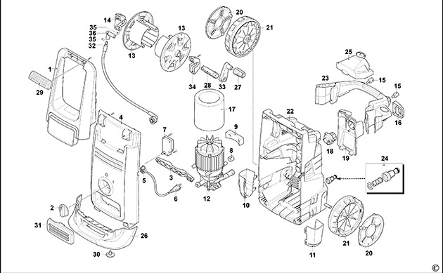 Black & Decker BXPW2100PE Type 1 Pressure Washer Spare Parts BXPW2100PE