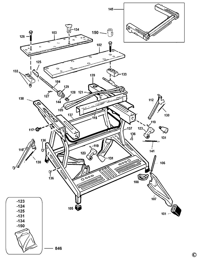 Black & Decker WM825 Type 2 Workmate Spare Parts WM825