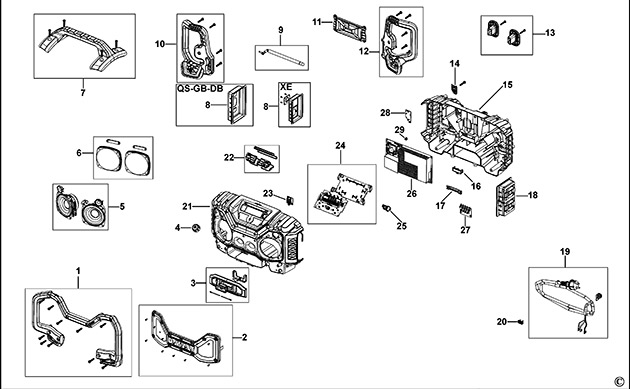 DeWalt DCR027 Type 1 Site Radio Spare Parts DCR027