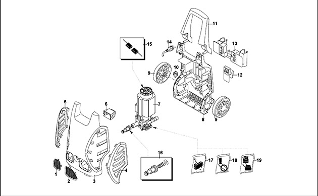 Black & Decker PW1600SLP Pressure Washer Spare Parts PW1600SLP