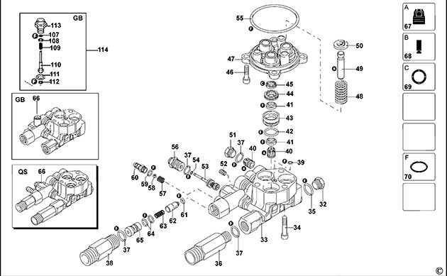 DeWalt DXPW002(A)E Type 1 Pressure Washer Spare Parts DXPW002(A)E
