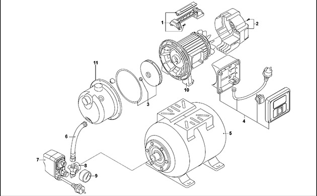 Black & Decker BXGP1100XBE Pump Spare Parts BXGP1100XBE