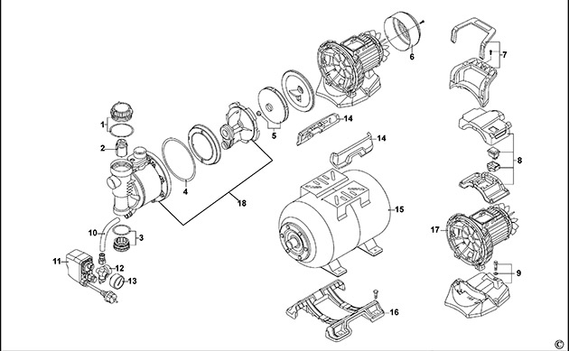 Stanley SXGP900XFBE Type 1 Pump Spare Parts SXGP900XFBE