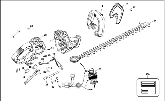 Black & Decker BEHTS455 Type 1 Hedge Trimmer Spare Parts BEHTS455