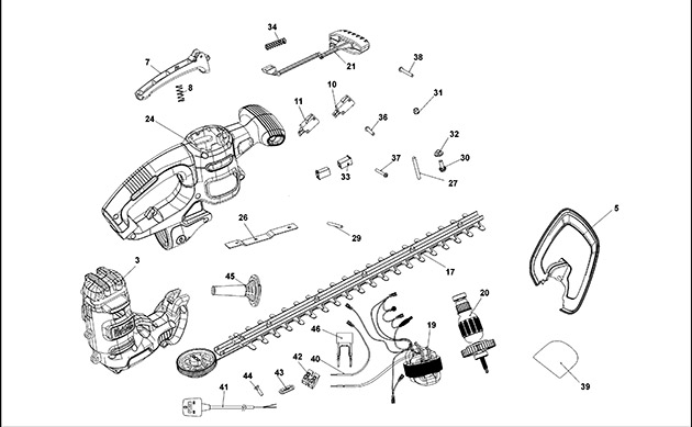 Black & Decker BEHT201 Type 1 Hedgetrimmer Spare Parts BEHT201