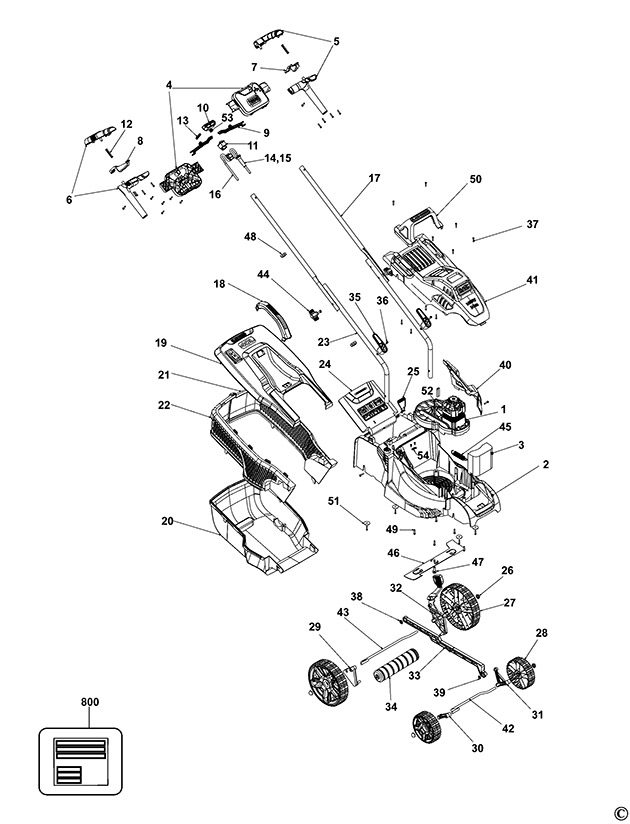 Black & Decker BEMW461BH Type 1 Mower Spare Parts BEMW461BH