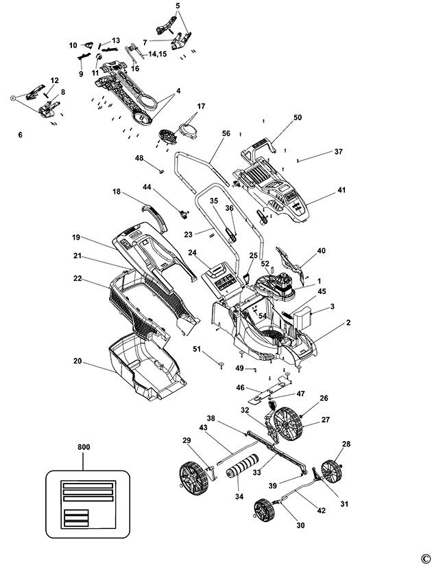 Black & Decker BEMW461ES Type 1 Mower Spare Parts BEMW461ES
