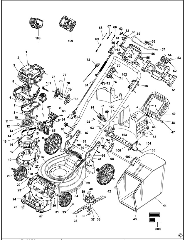 DeWalt DCMW564 Mower Spare Parts DCMW564