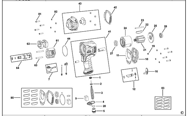MAC MPF980501 Impact Wrench Spare Parts MPF980501