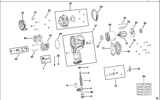 Facom NS.2500G Type 1 Impact Wrench Spare Parts NS.2500G