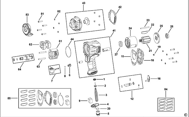 USAG 1/2 943 PC2 Type 1 Impact Wrench Spare Parts 1/2 943 PC2