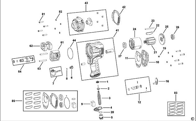 Facom NS.3100G Type 1 Impact Wrench Spare Parts NS.3100G