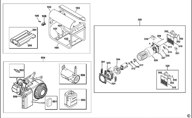 DeWalt PE292SHI015 Type 1 Petrol Generator Spare Parts PE292SHI015