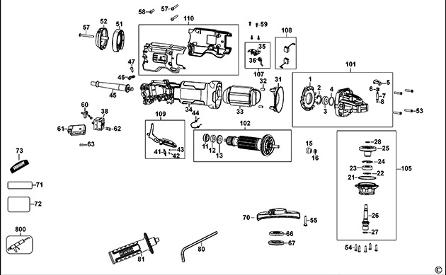 DeWalt DWE4234 Angle Grinder Spare Parts DWE4234