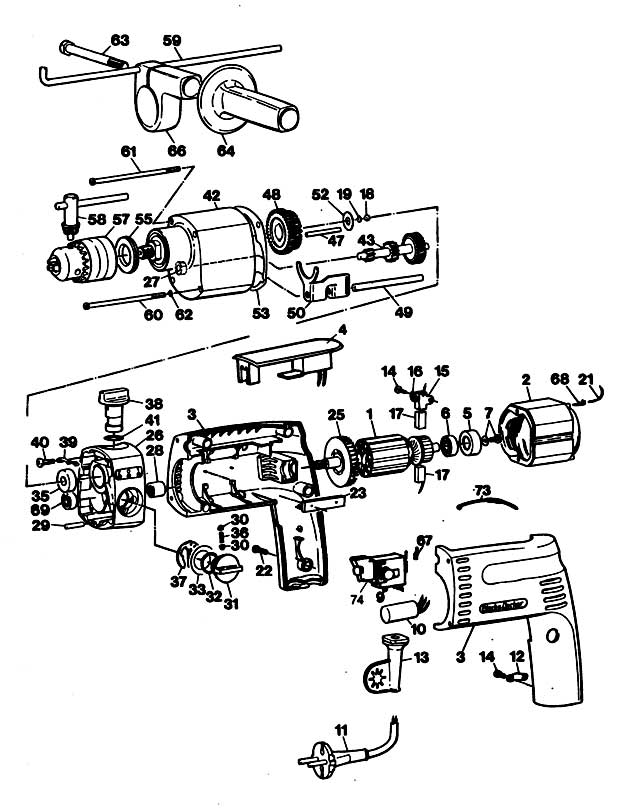 Black & Decker SR940E Type 1 Drill Spare Parts SR940E