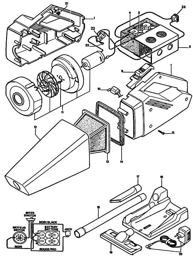 Black & Decker H480 Type 1 Dustbuster Spare Parts H480