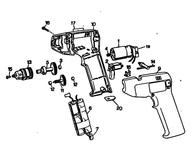Black & Decker 9026 Type 1 Cordless Drill Spare Parts 9026