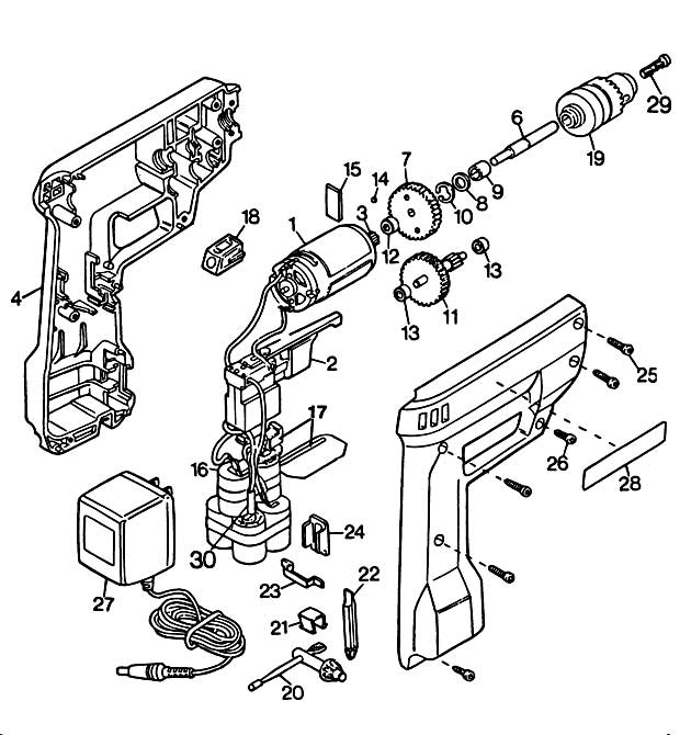 Black & Decker 9016 Type 1 Cordless Drill Spare Parts 9016