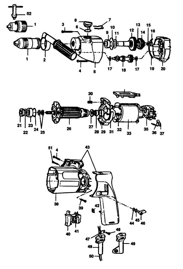 Black & Decker P1224 Type 1 Drill Spare Parts P1224