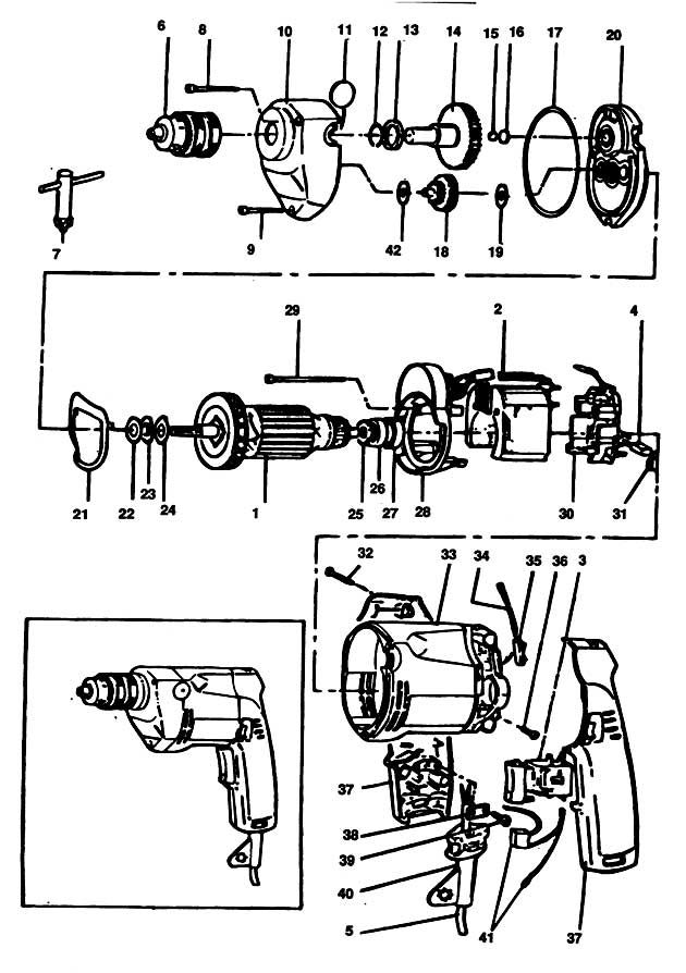 Black & Decker P1149 Type 1 Drill Spare Parts P1149