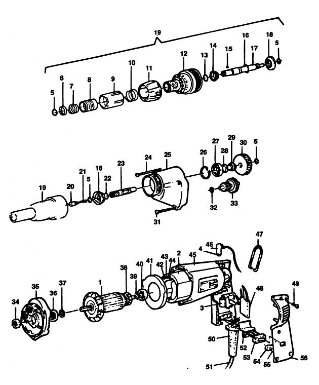 Black & Decker P7308 Type 1 Screwdriver Spare Parts P7308