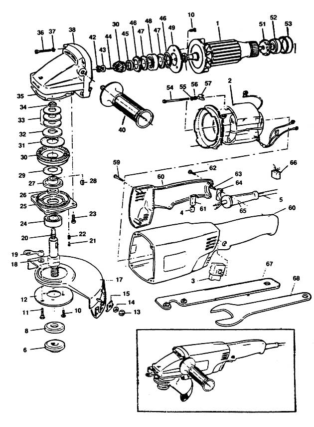 Black & Decker LAM6 Type 1 Angle Grinder Spare Parts LAM6