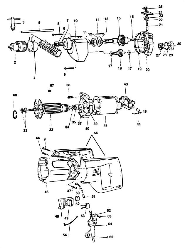 Black & Decker P2128 Type 1 Drill Spare Parts P2128