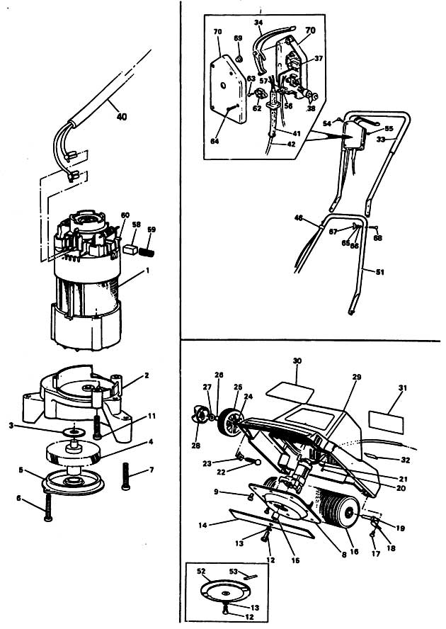 Black & Decker RS1E Type 1 Rotary Mower Spare Parts RS1E