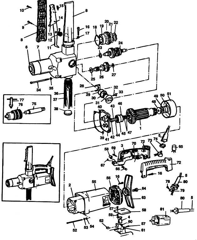 Black & Decker P1721 Type 1 Drill Spare Parts P1721