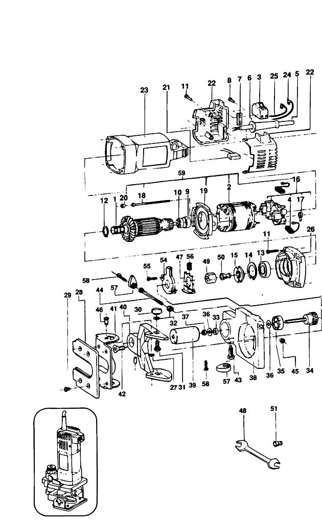 Elu MKF168 Type 1 Laminate Trimmer Spare Parts MKF168