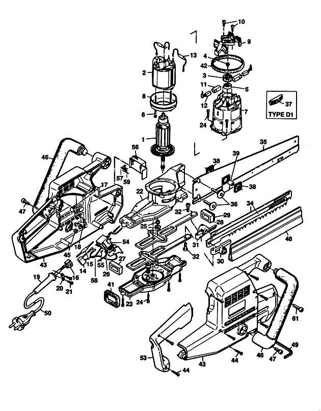 Black & Decker BD380E Type 1-2 Universal Saw Spare Parts BD380E