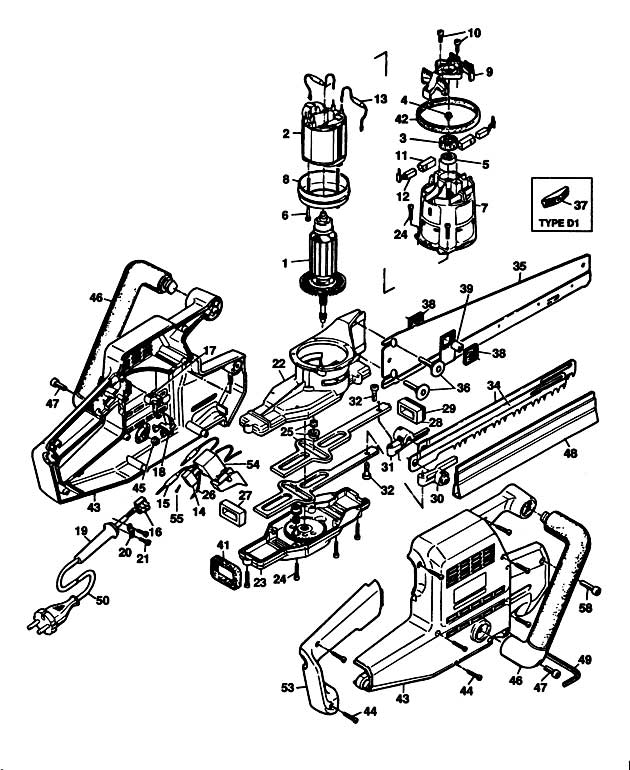 Black & Decker P4111G Type 1-2 Universal Saw Spare Parts P4111G
