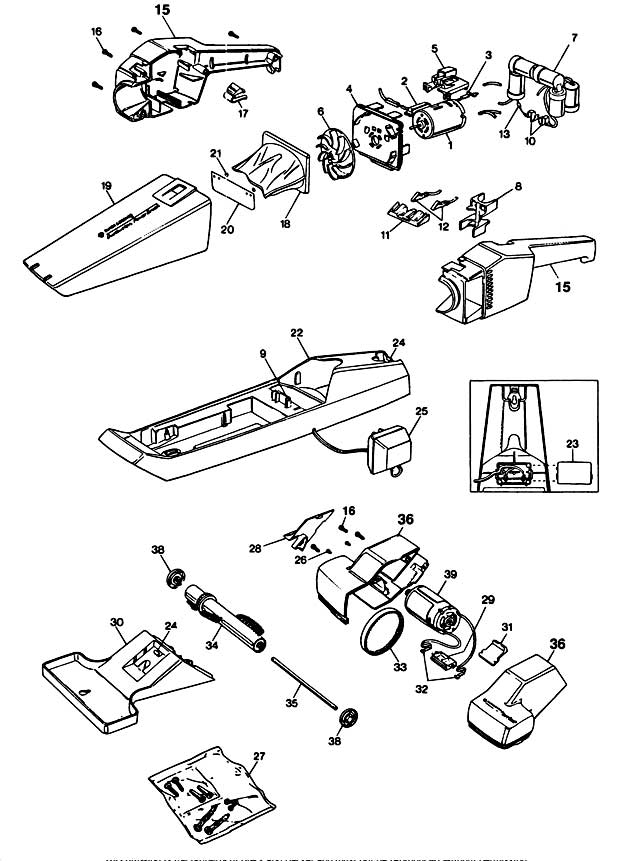 Black & Decker H350 Type 1 Powerbrush Spare Parts H350