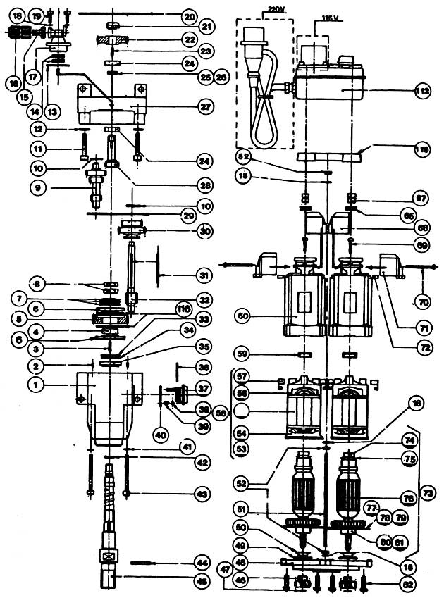 Black & Decker P1820L Type 1 Core Drill Spare Parts P1820L