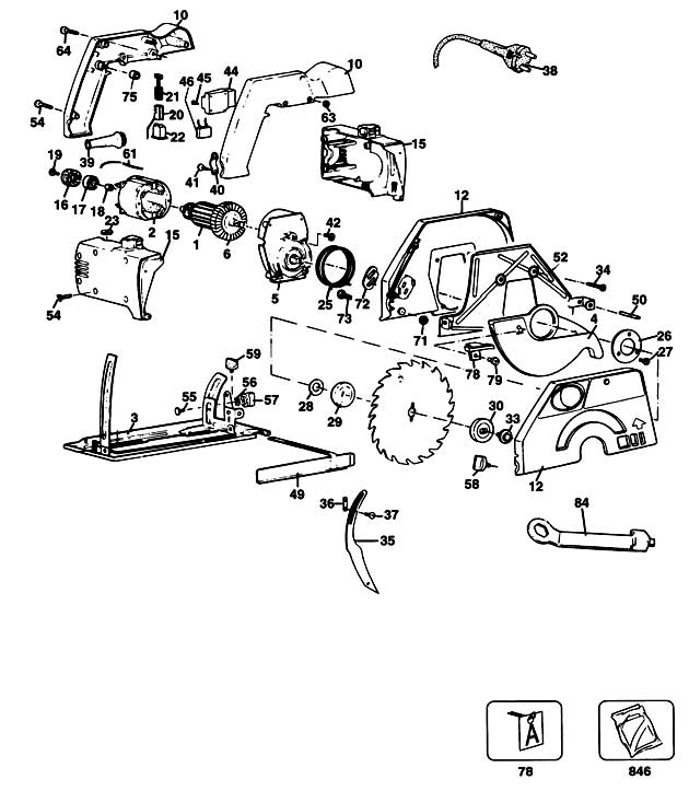 Black & Decker BD227 Type 1 Circ. Saw Spare Parts BD227