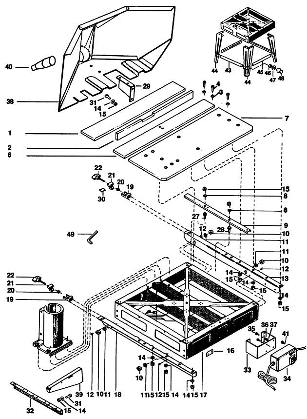 DeWalt DW1501----C Type 1 Radial Arm Saw Spare Parts DW1501----C