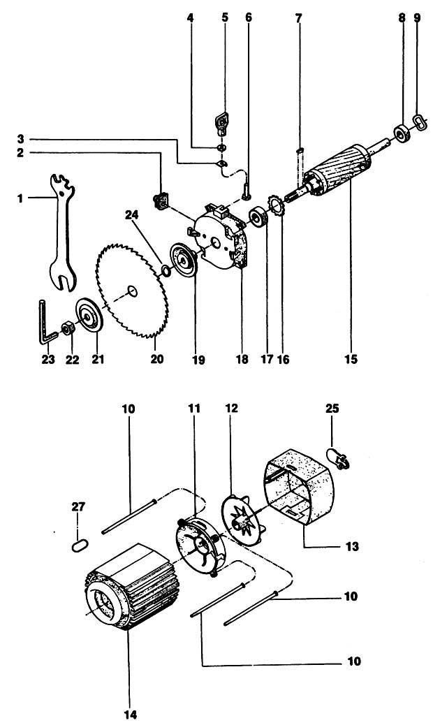 DeWalt DW1501----B Type 1 Radial Arm Saw Spare Parts DW1501----B