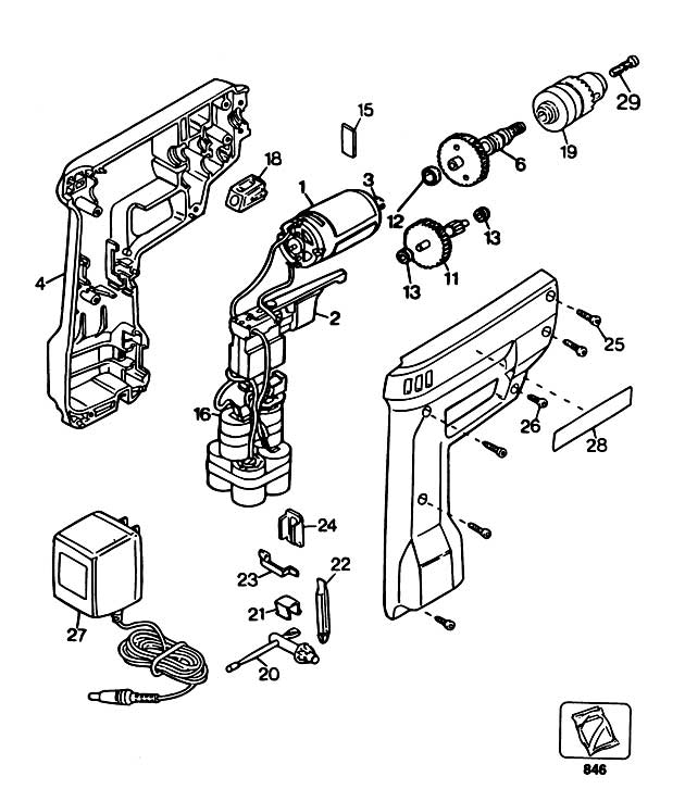 Black & Decker 9013 Type 3 Cordless Drill Spare Parts 9013