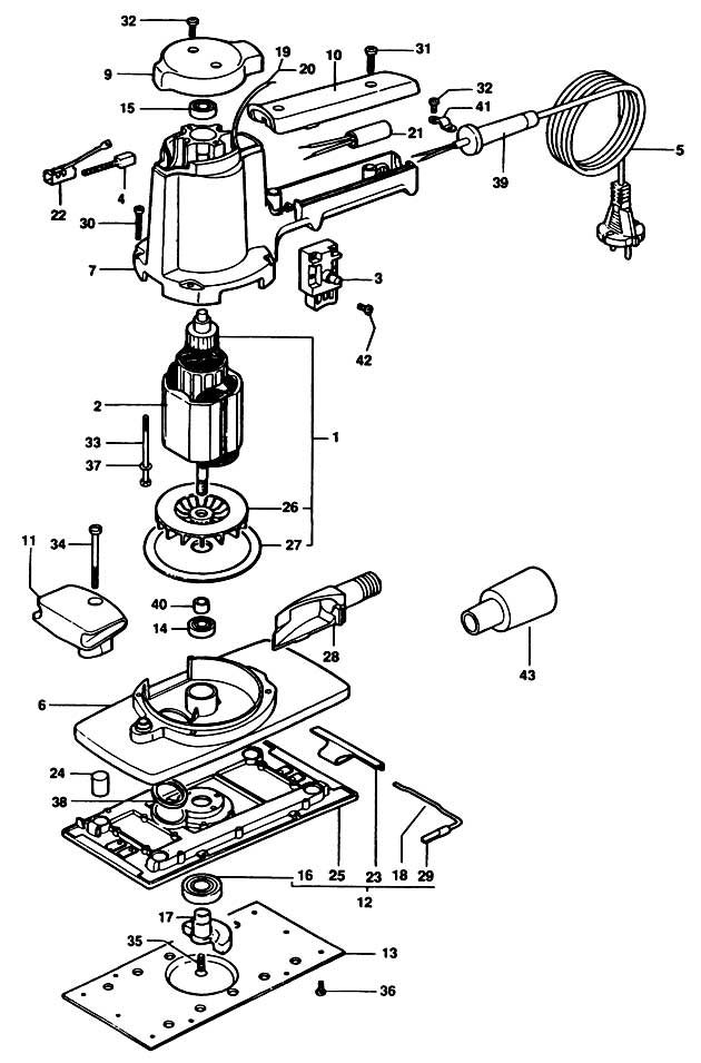 Black & Decker P6303 Type 1 Sander Spare Parts P6303