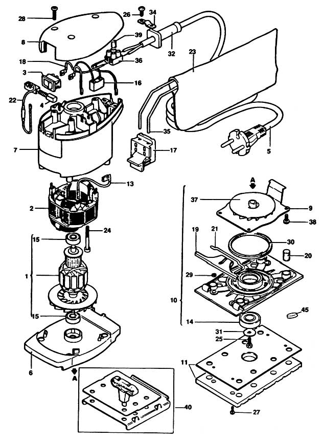 Black & Decker P6301 Type 1 Sander Spare Parts P6301