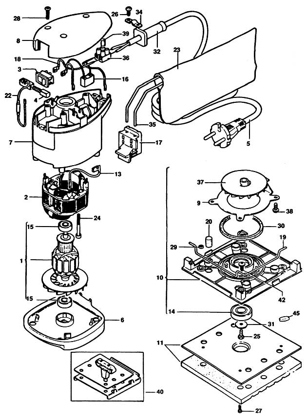 Black & Decker P6302 Type 1 Sander Spare Parts P6302