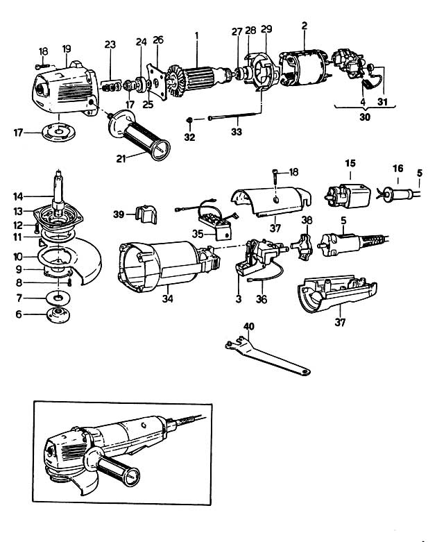 Black & Decker BD14 Type 1 Angle Grinder Spare Parts BD14