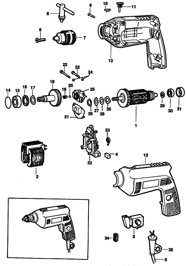 Black & Decker 2269 Type 1 Drill Spare Parts 2269