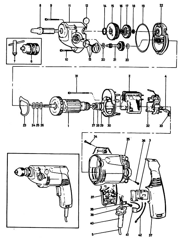 Black & Decker P1243 Type 1 Drill Spare Parts P1243