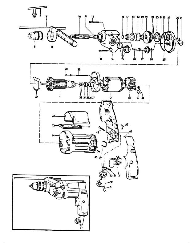 Elu EMD406 Type 1 Drill Spare Parts EMD406