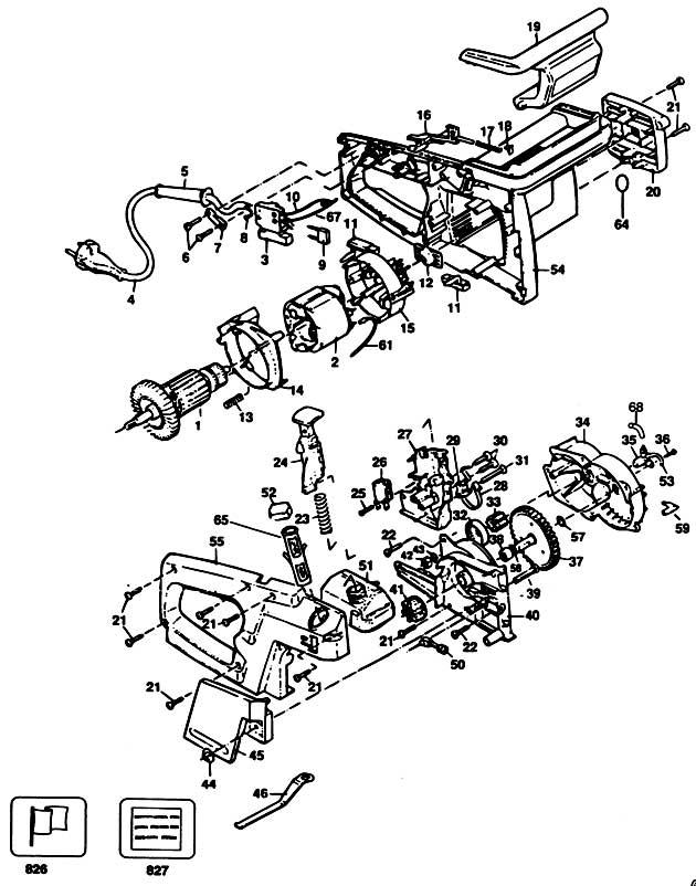 Black & Decker MC1B Type 4 Chainsaw Spare Parts MC1B