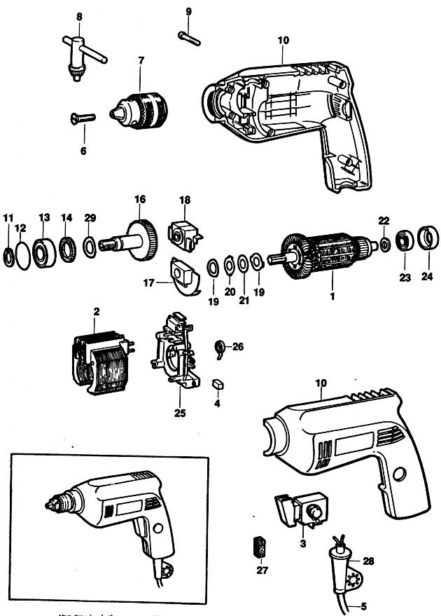 Black & Decker P1169 Type 1 Drill Spare Parts P1169