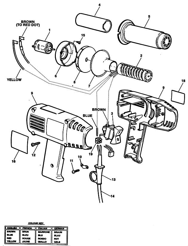 Black & Decker BD1602 Type H3A Heatgun Spare Parts BD1602