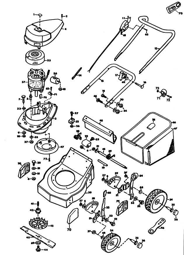 Black & Decker GR420C Type 1 Rotary Mower Spare Parts GR420C