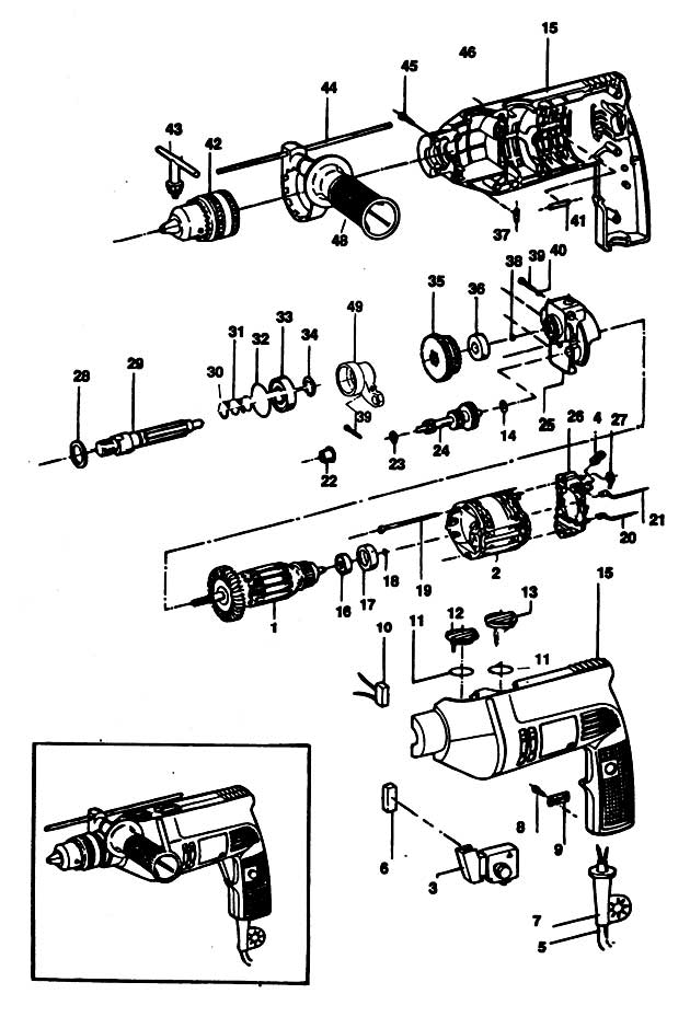 Black & Decker P2270 Type 1 Drill Spare Parts P2270